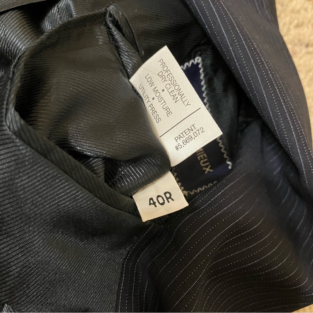 DANIEL CREMIEUX Blazer SUIT JACKET Loro Piana BLUE Pinstripe - Sz 40 R Excellent - Picture 14 of 14
